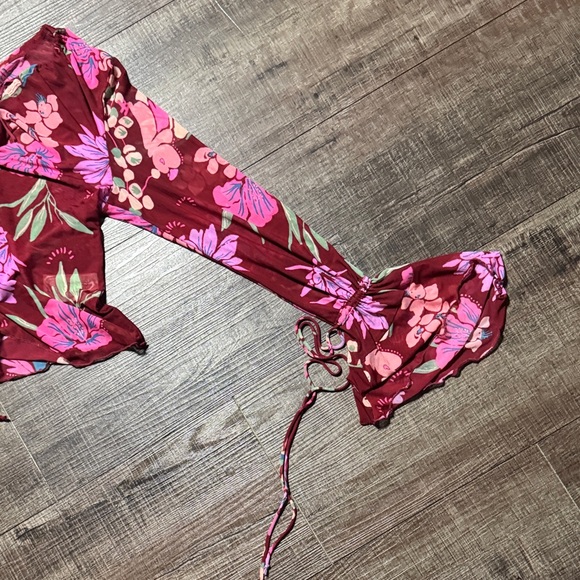 NWOT Free People 'Of Paradise' floral mesh top - Picture 3 of 8